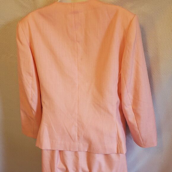New Vintage Pendleton Silk Blend 2 Piece Midi Skirt Suit Sz 10/12 Pink Spring - Picture 4 of 16